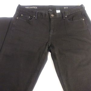 J crew Matchstick Black Stretch Jeans Size 31 Tall